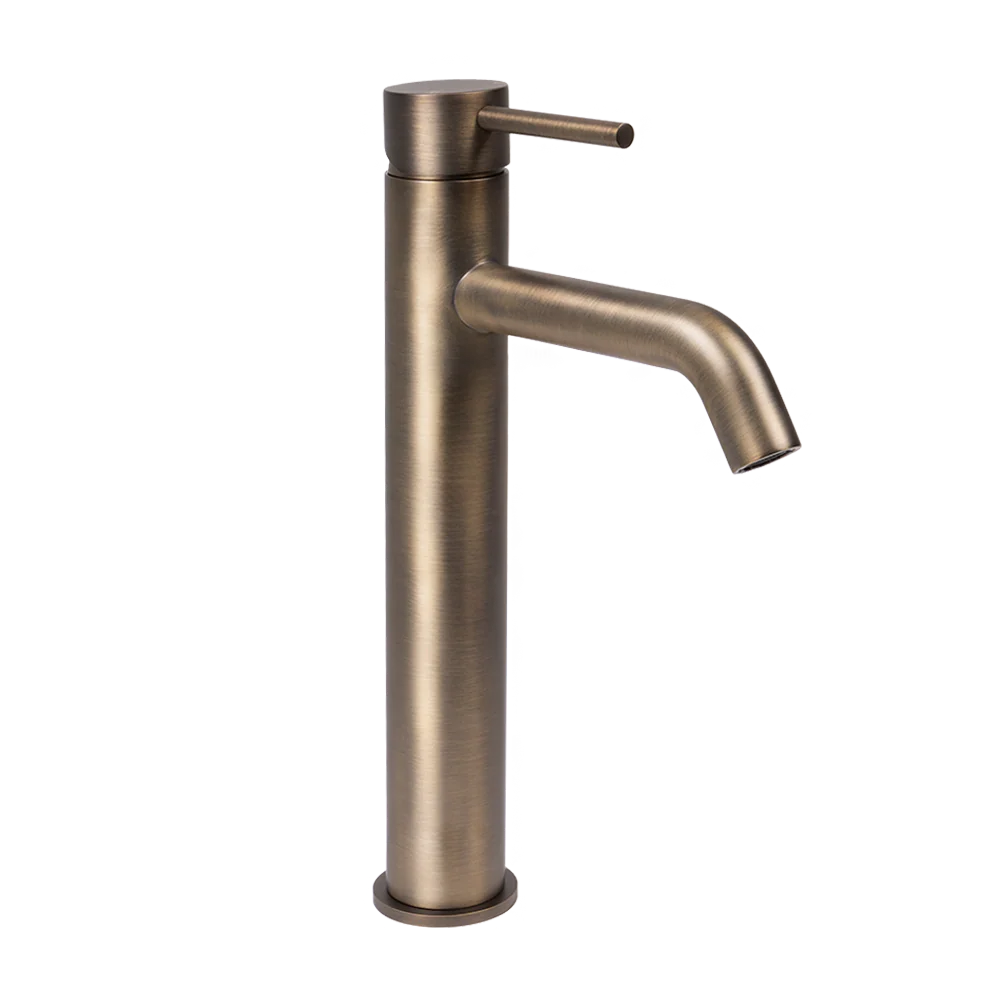 Alma Mira Brushed Vintage Antique Brass Tall Basin Mixer - Image 3