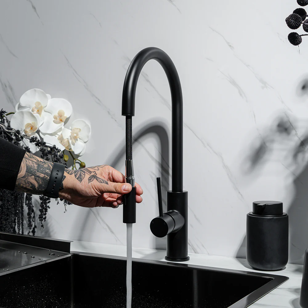 Alma Mira Matte Black Pull Out Mixer - Image 4