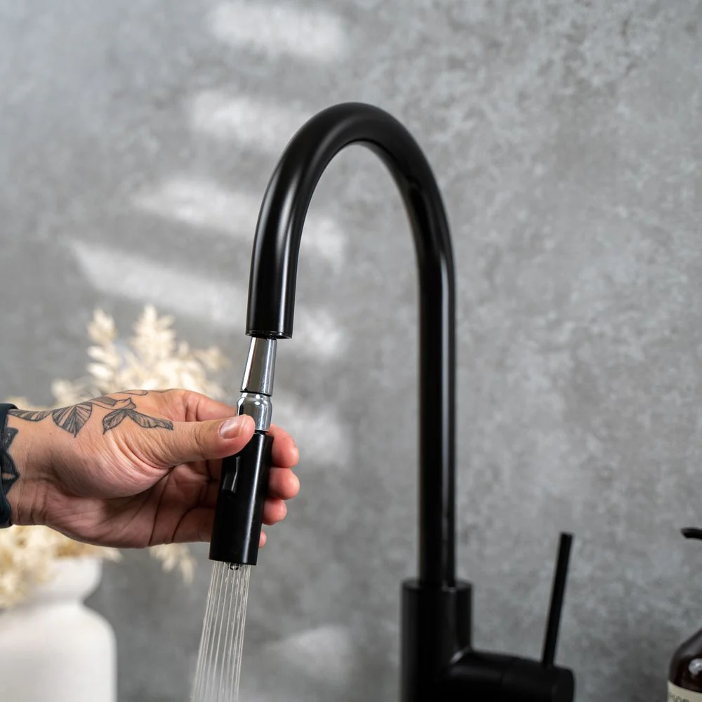 Alma Mira Matte Black Pull Out Mixer - Image 5