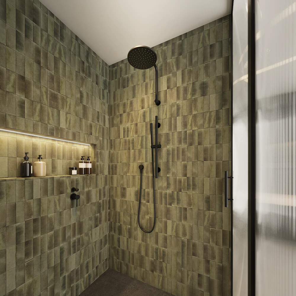 Alma Mira Matte Black Shower on Rail - Image 4