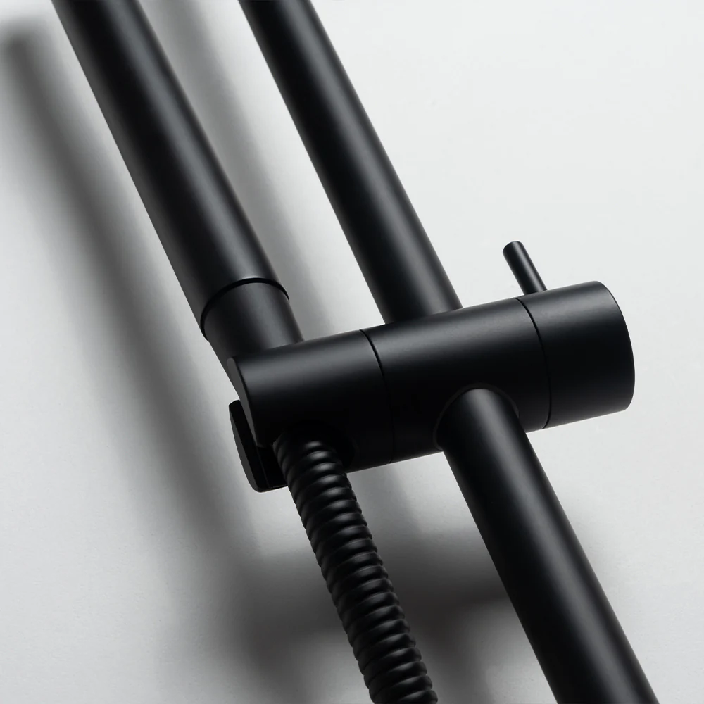 Alma Mira Matte Black Shower on Rail - Image 6
