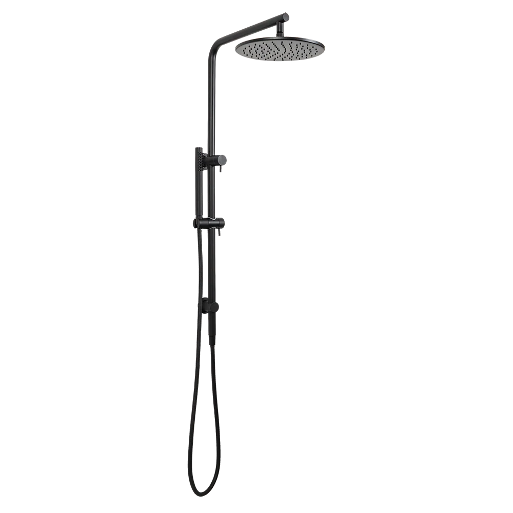 Alma Mira Matte Black Shower Rail Twin Set