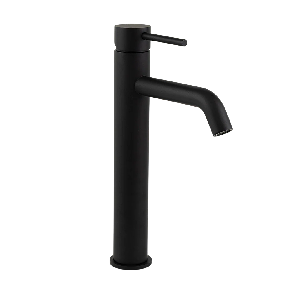 Alma Mira Matte Black Tall Basin Mixer - Image 3