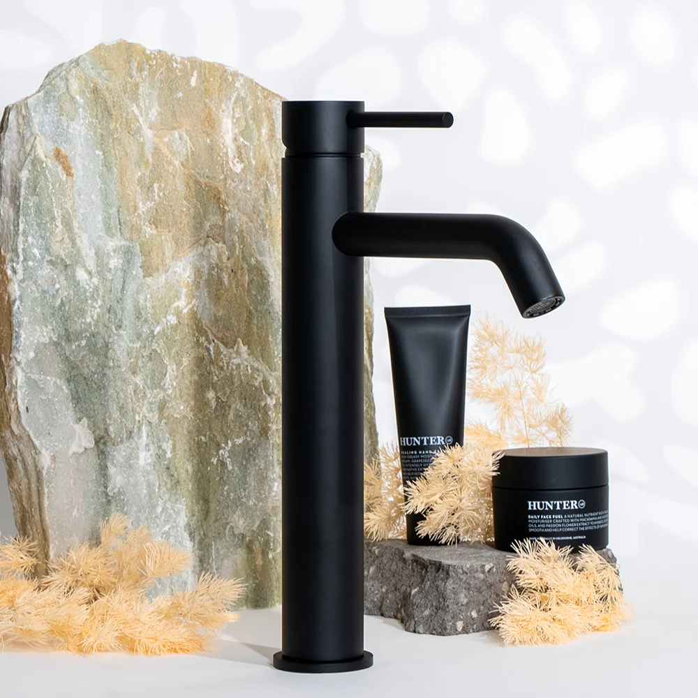 Alma Mira Matte Black Tall Basin Mixer - Image 6