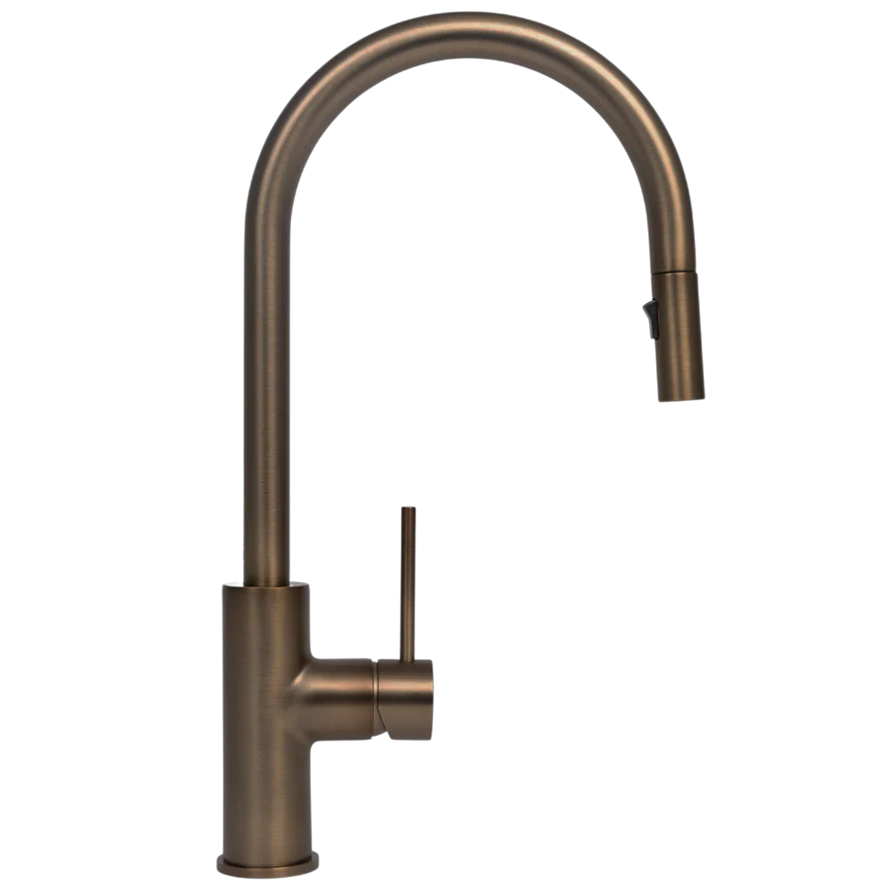 Alma Mira Brushed Vintage Antique Brass Pull Out Mixer - Image 3