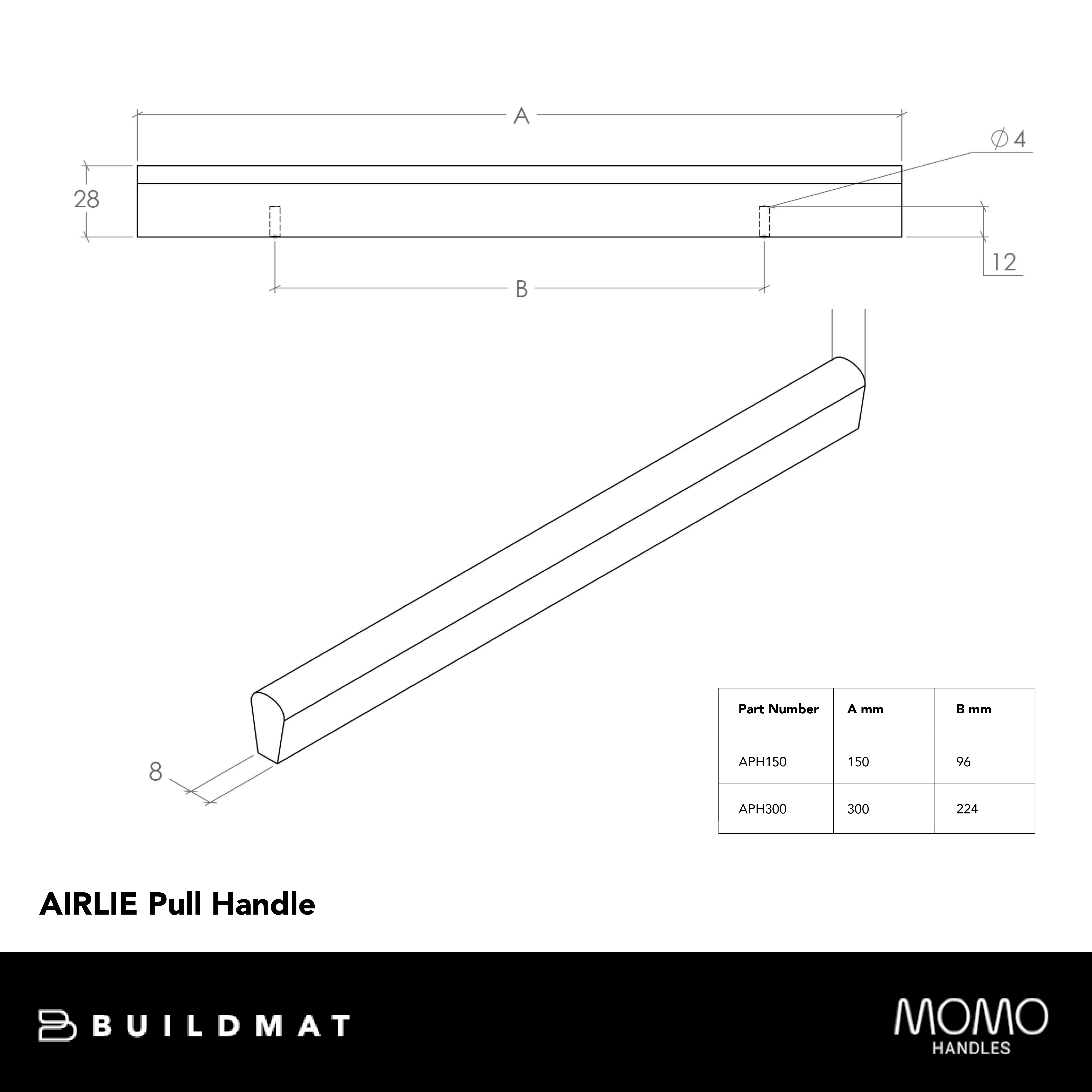Momo Handles Momo Airlie Timber Pull Handle 300mm Raw American Oak - Image 4