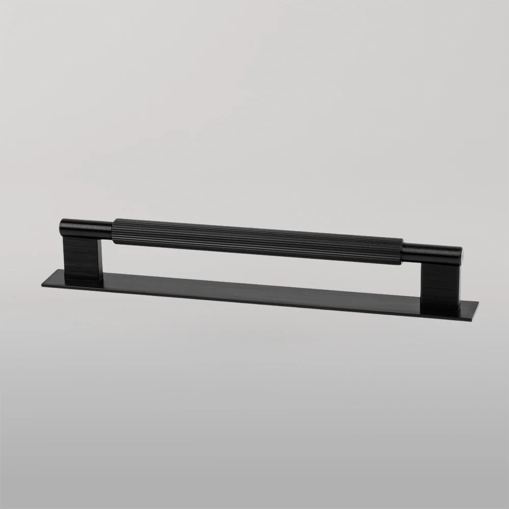 Momo Handles Momo Arpa D Handle and Backplate 192mm Brushed Black - Image 2