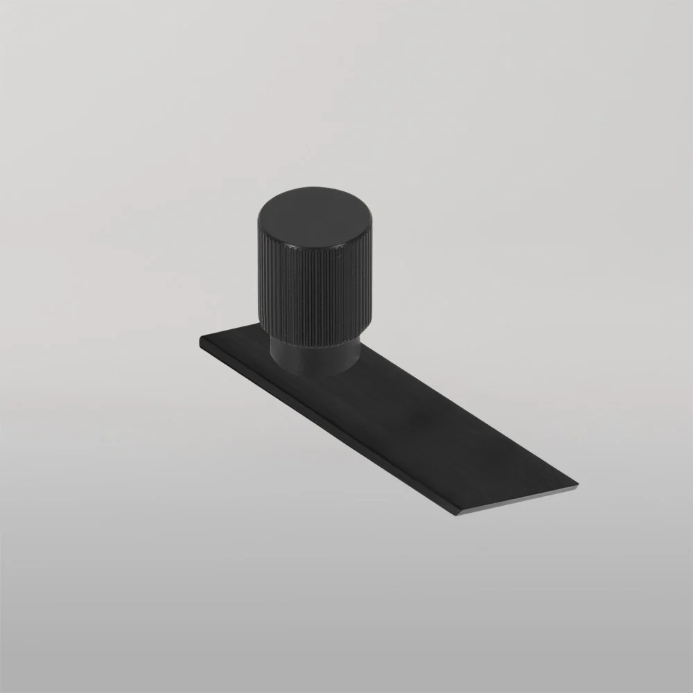 Momo Handles Momo Arpa Round Knob And Backplate 22mm Brushed Black - Image 2
