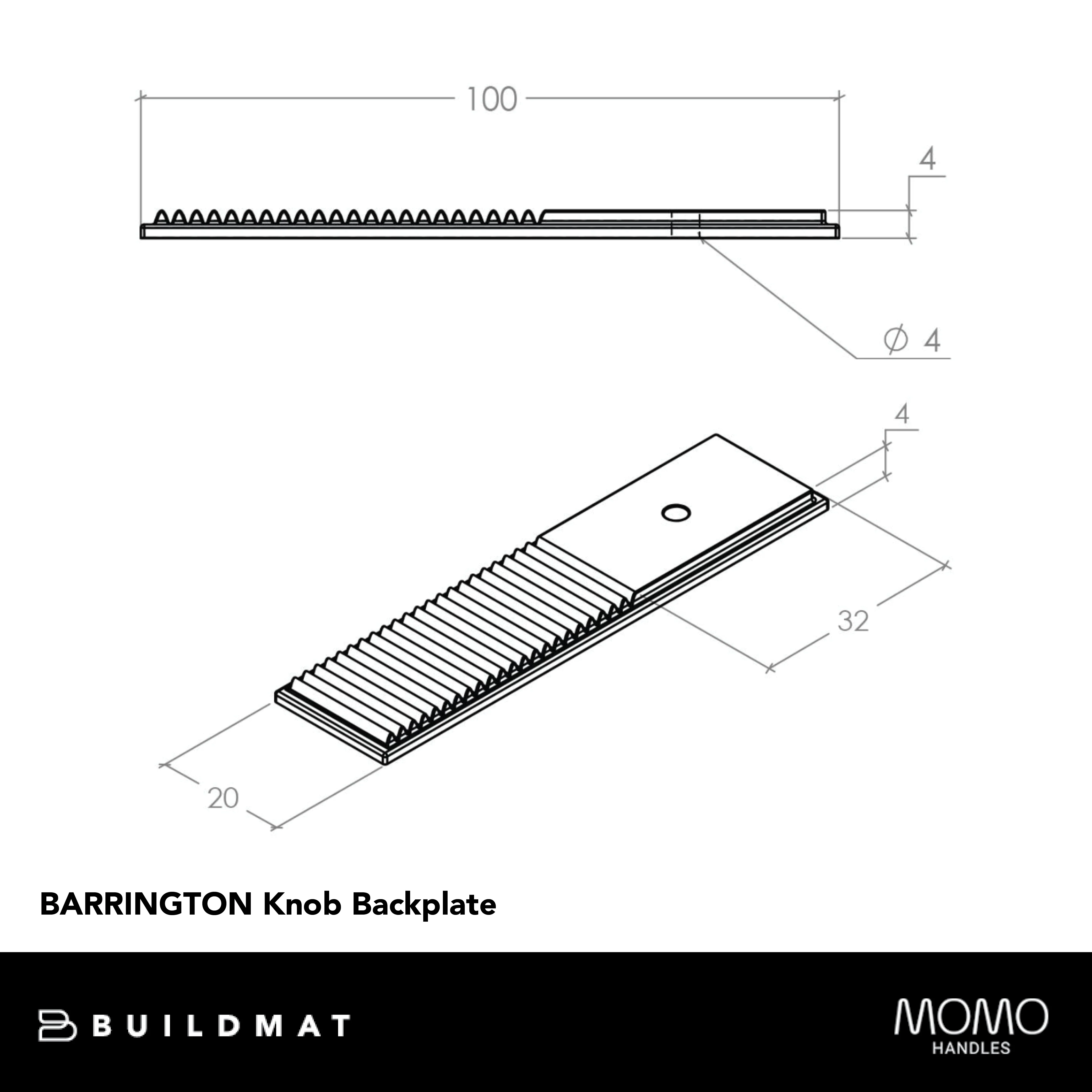 Momo Handles Momo Barrington Knob Backplate 32mm Dark Brushed Brass - Image 4