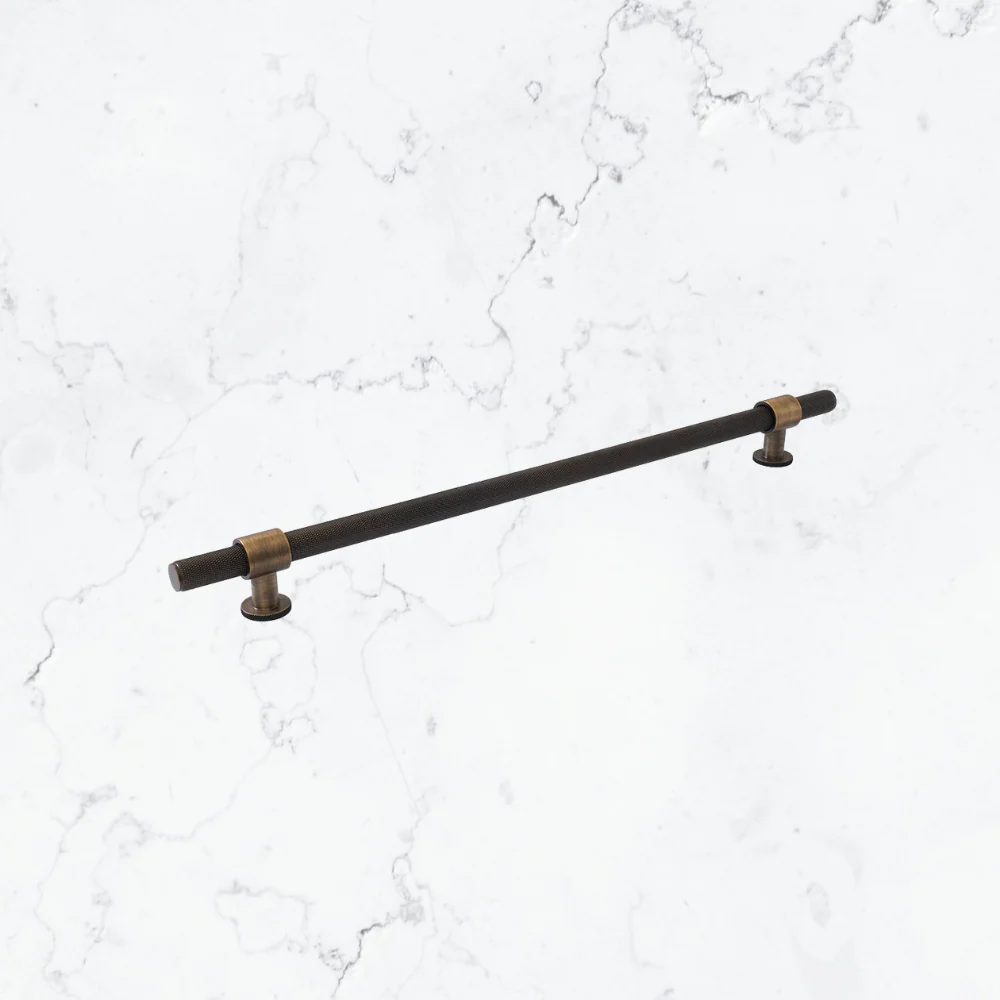 Momo Handles Belgravia Knurled Door Pull with Back to Back Fixing 416mm Bronze - Image 2