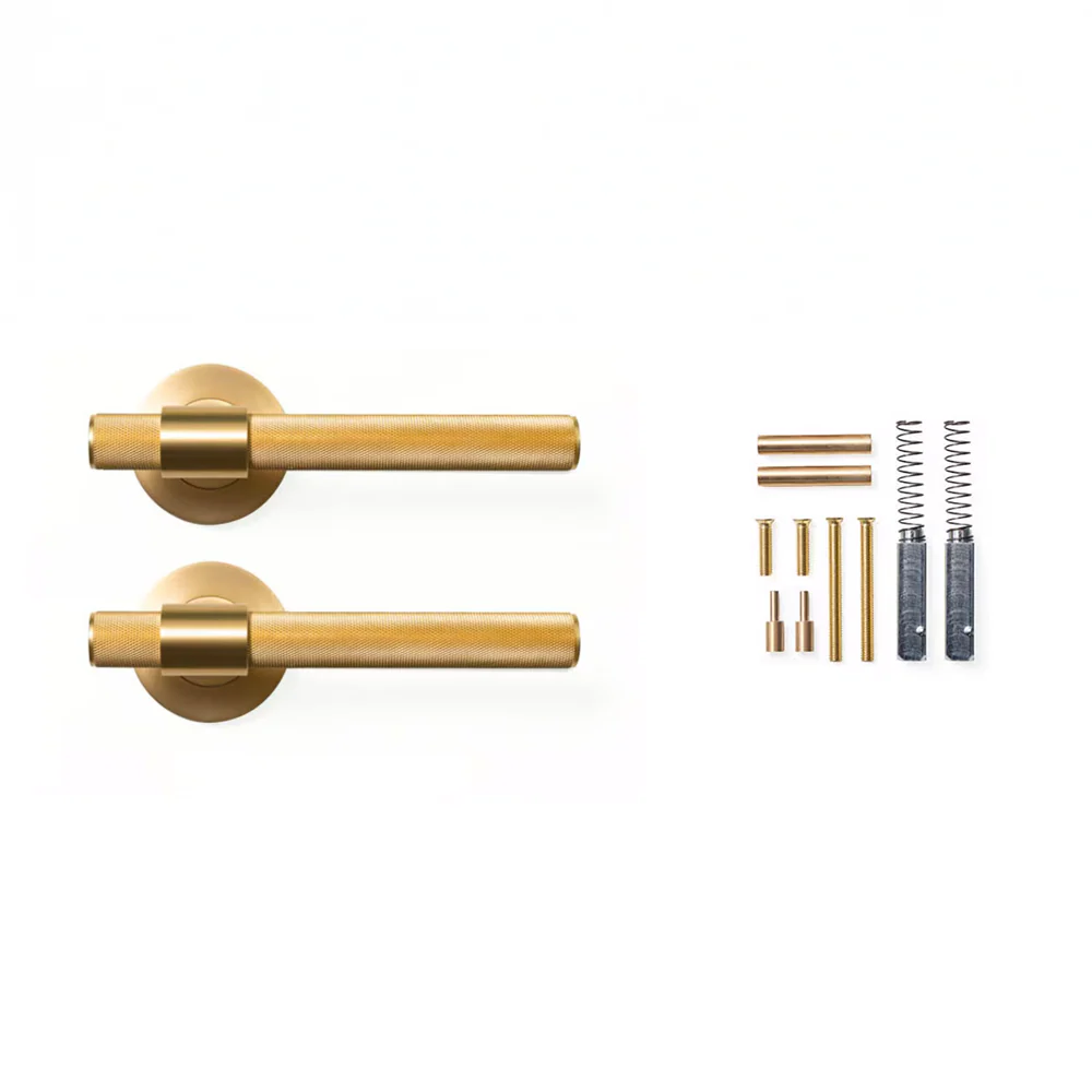 Momo Handles Belgravia Lever Handle Set Brushed Satin Brass - Image 2