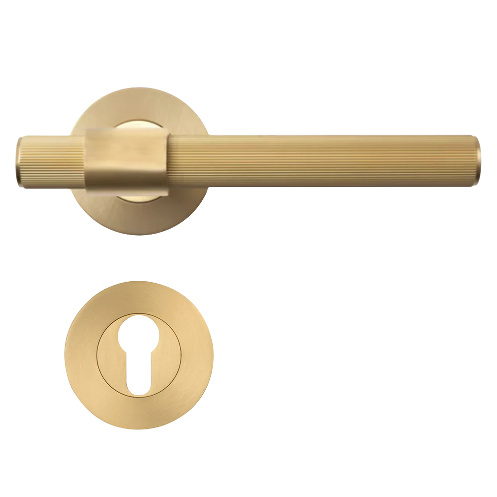 Momo Handles Belgravia Lined Solid Brass Lever Entrance Set Brushed Satin Brass - Image 3