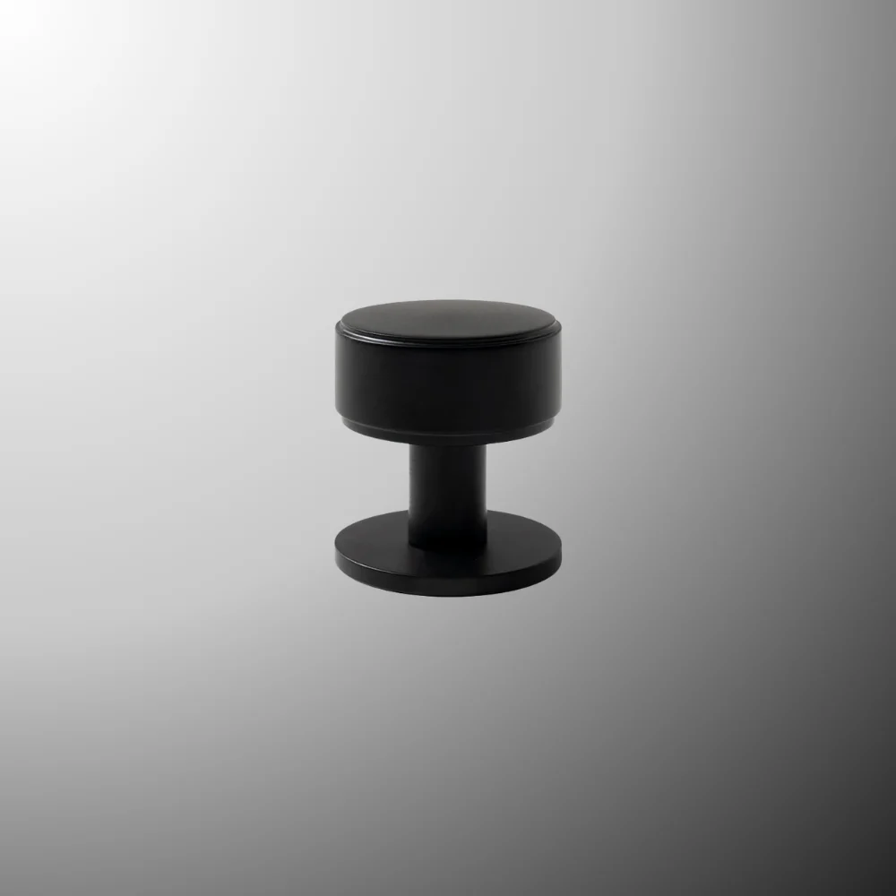 Momo Belgravia Plain Round Knob Solid Brass 35mm Matte Black - Image 2