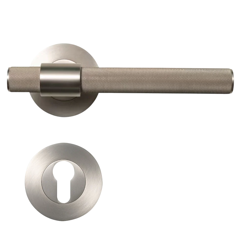 Momo Handles Belgravia Solid Brass Lever Entrance Set Dull Brushed Nickel - Image 3