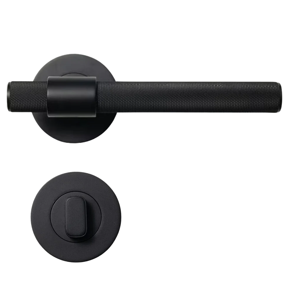 Momo Handles Belgravia Solid Brass Mortice Lock Privacy Lever Set Matte Black