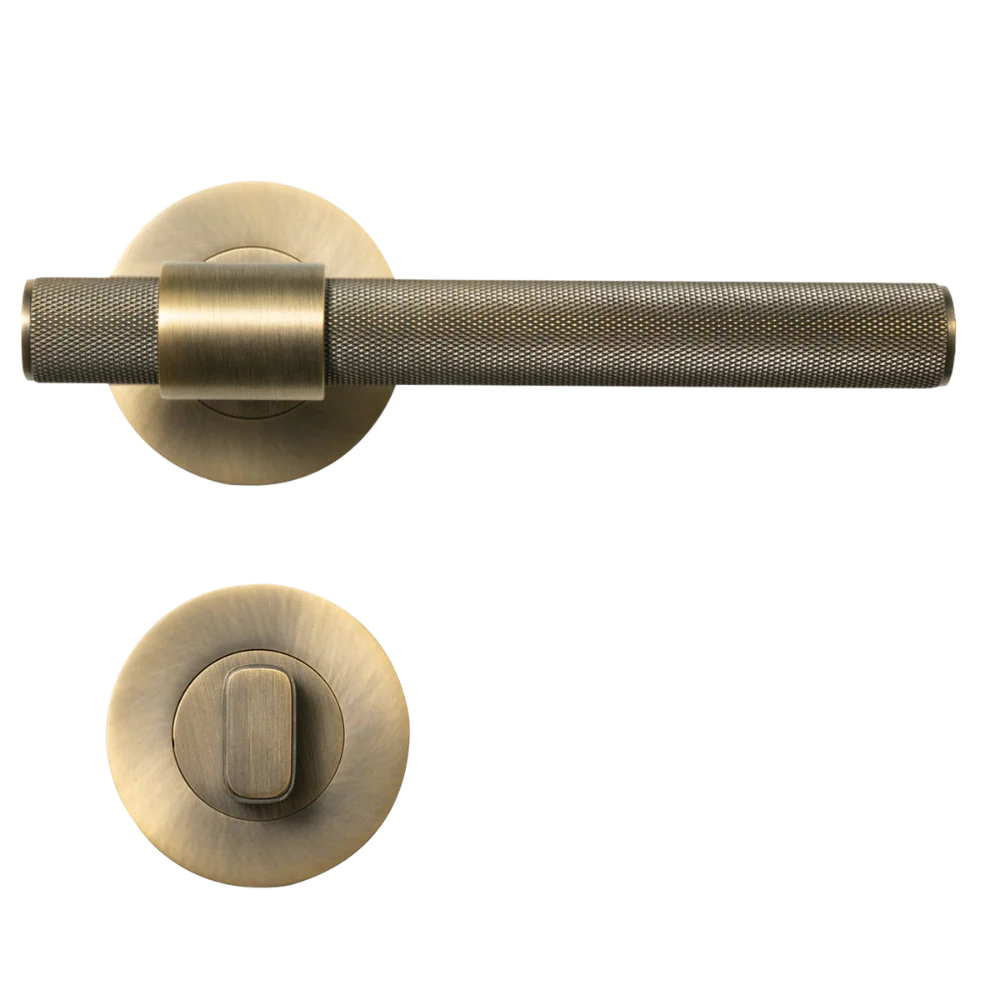 Momo Handles Belgravia Solid Brass Tubular Latch Privacy Lever Set Dark Brushed Brass