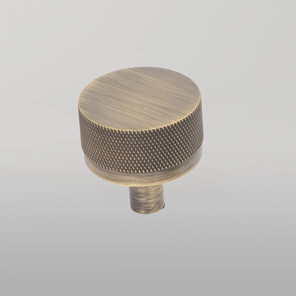 Momo Handles Momo Bellevue Solid Brass Knurled Knob 35mm Dark Brushed Brass - Image 2
