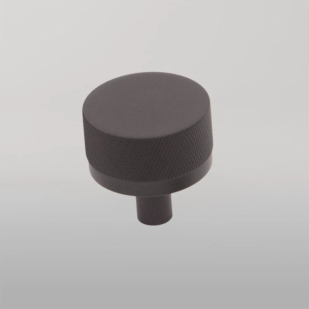 Momo Handles Momo Bellevue Solid Brass Knurled Knob 35mm Matte Black - Image 2
