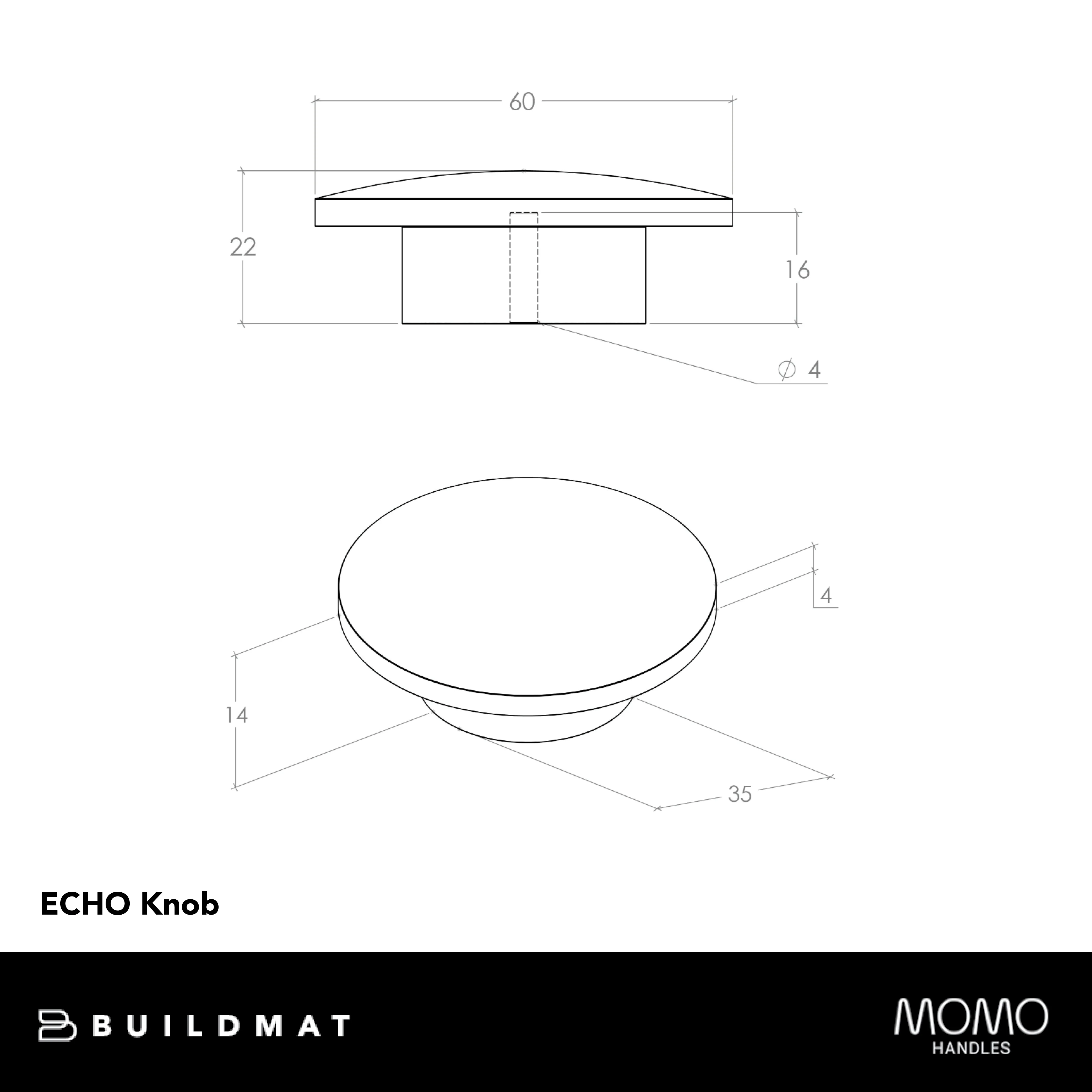 Momo Handles Momo Echo Timber Knob 60mm Oak Woodgrain - Image 4