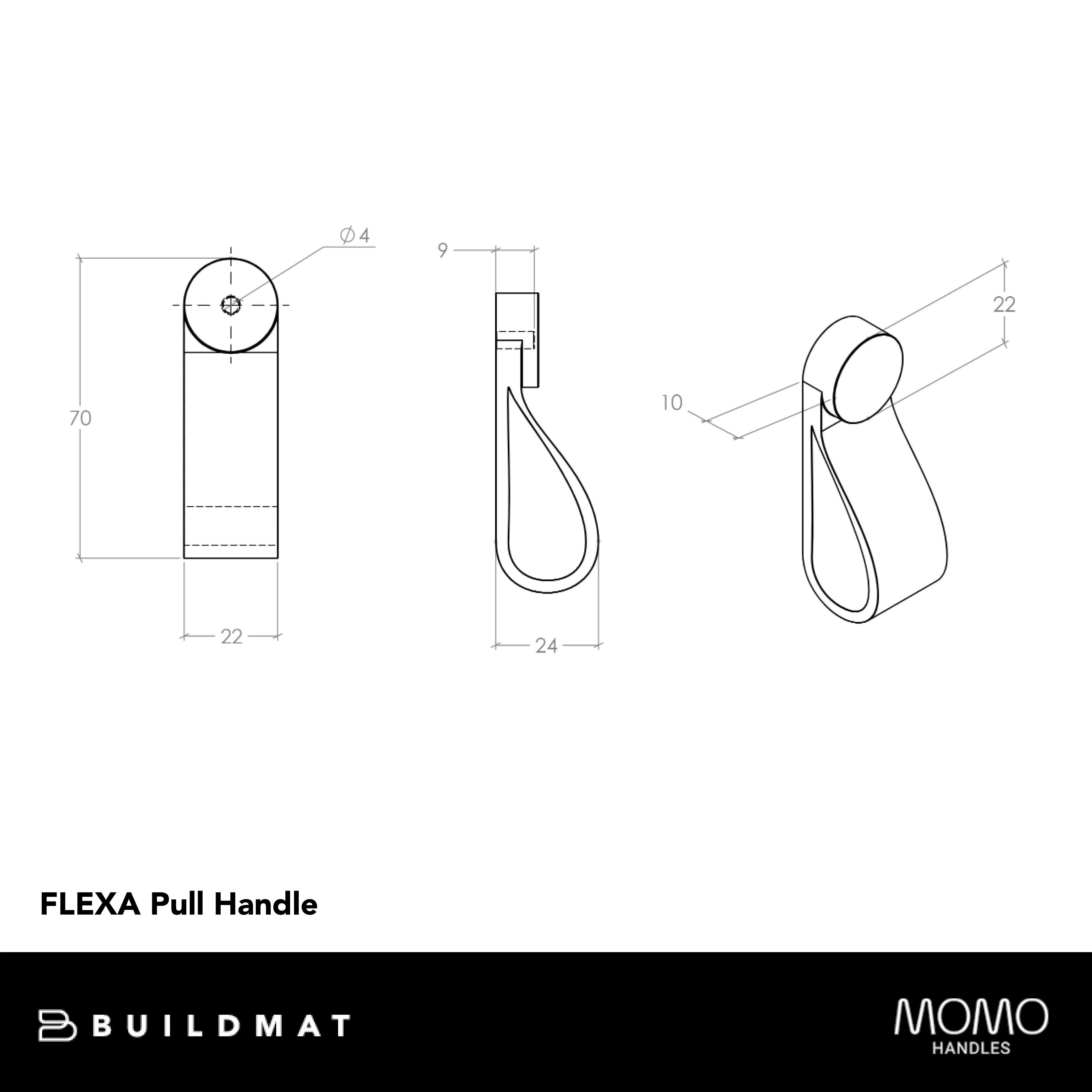 Momo Handles Momo Flexa Leather Pull 70mm Light Tan With Pewter Button - Image 4