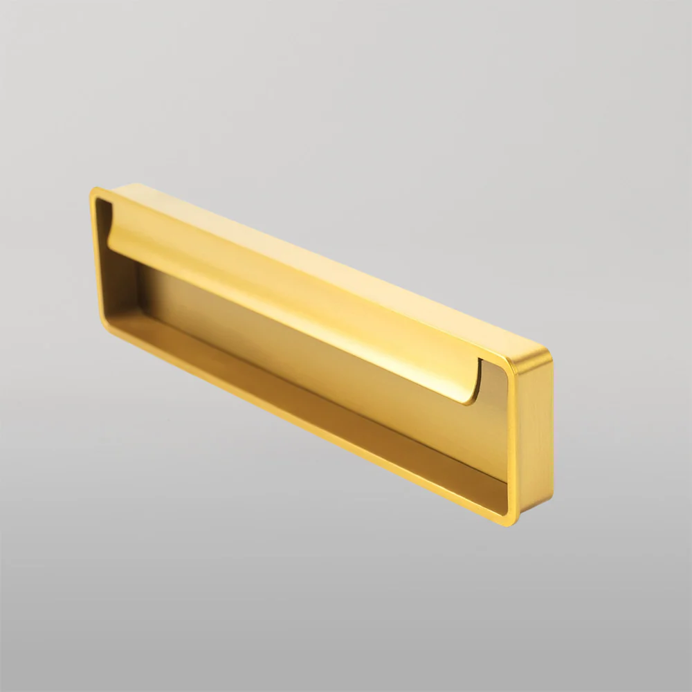 Momo Handles Momo Fold Flush Pull Handle 128mm Brushed Gold - Image 2