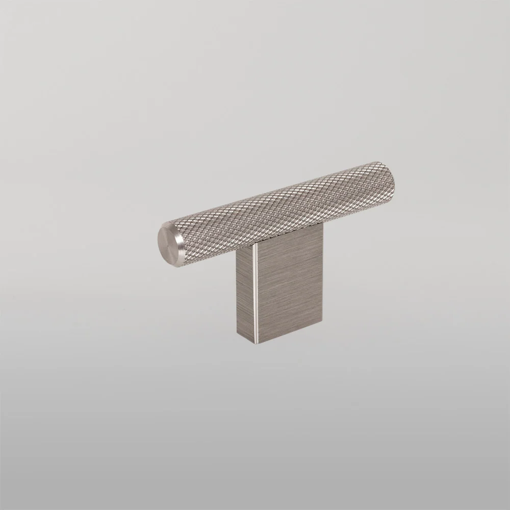 Momo Handles Momo Graf Knurled T Knob 60mm Dull Brushed Nickel - Image 2