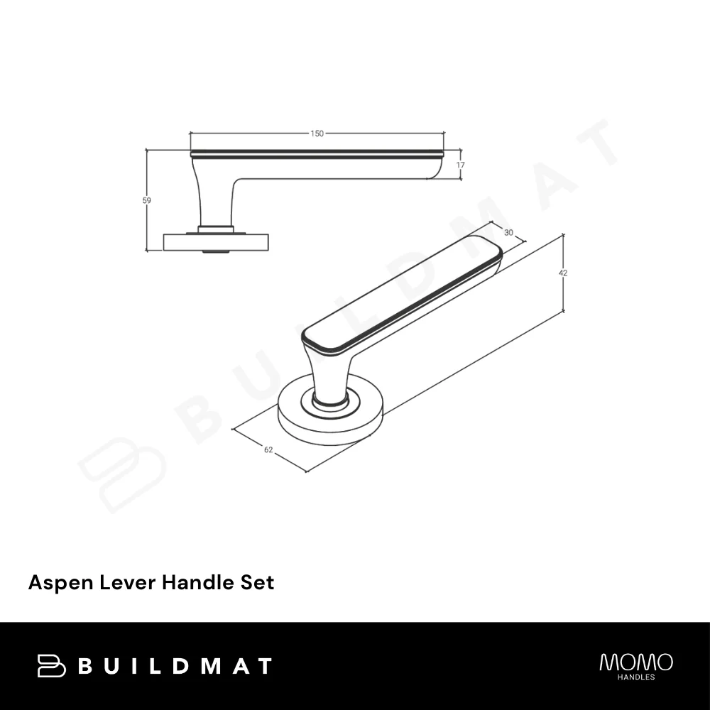 Momo Handles Aspen Lever Handle Set Dull Brushed Nickel - Image 4