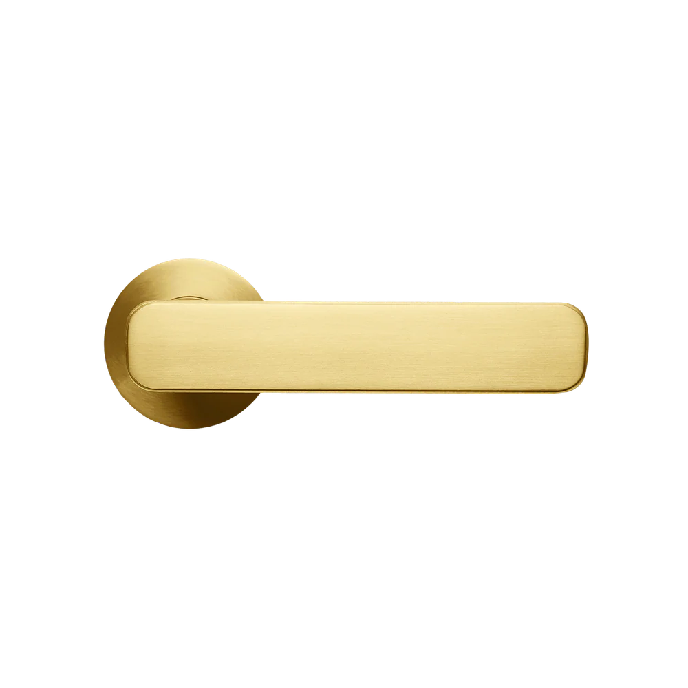 Momo Handles Aspen Solid Brass Mortice Lock Passage Lever Set Brushed Satin Brass - Image 3
