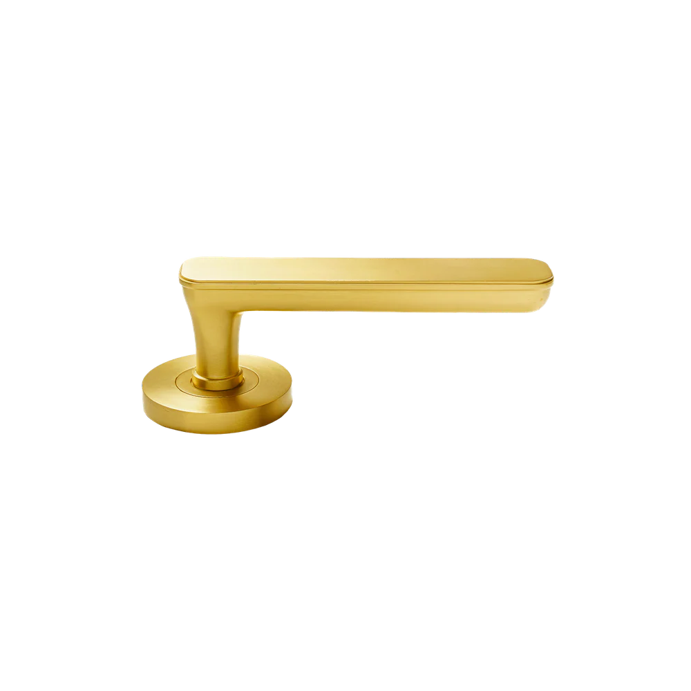 Momo Handles Aspen Solid Brass Mortice Lock Privacy Lever Set Brushed Satin Brass - Image 5