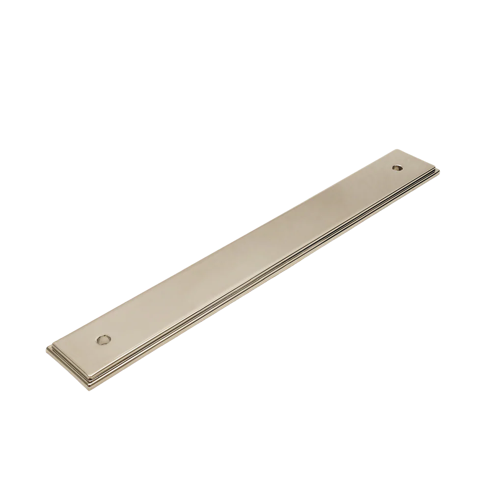 Momo Handles Barrington Bar Handle Backplate 160mm Polished Nickel