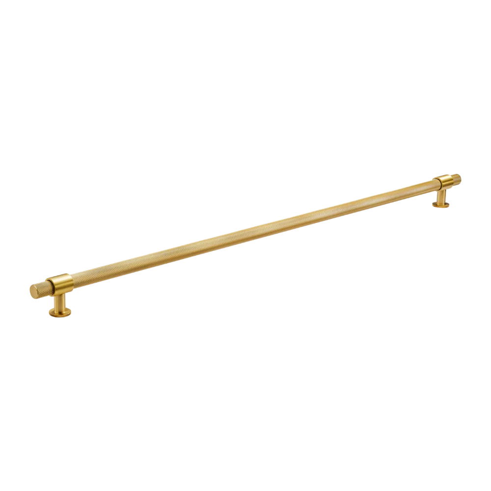 Momo Handles Belgravia Knurled Bar Pull Solid Brass 800mm Brushed Satin Brass