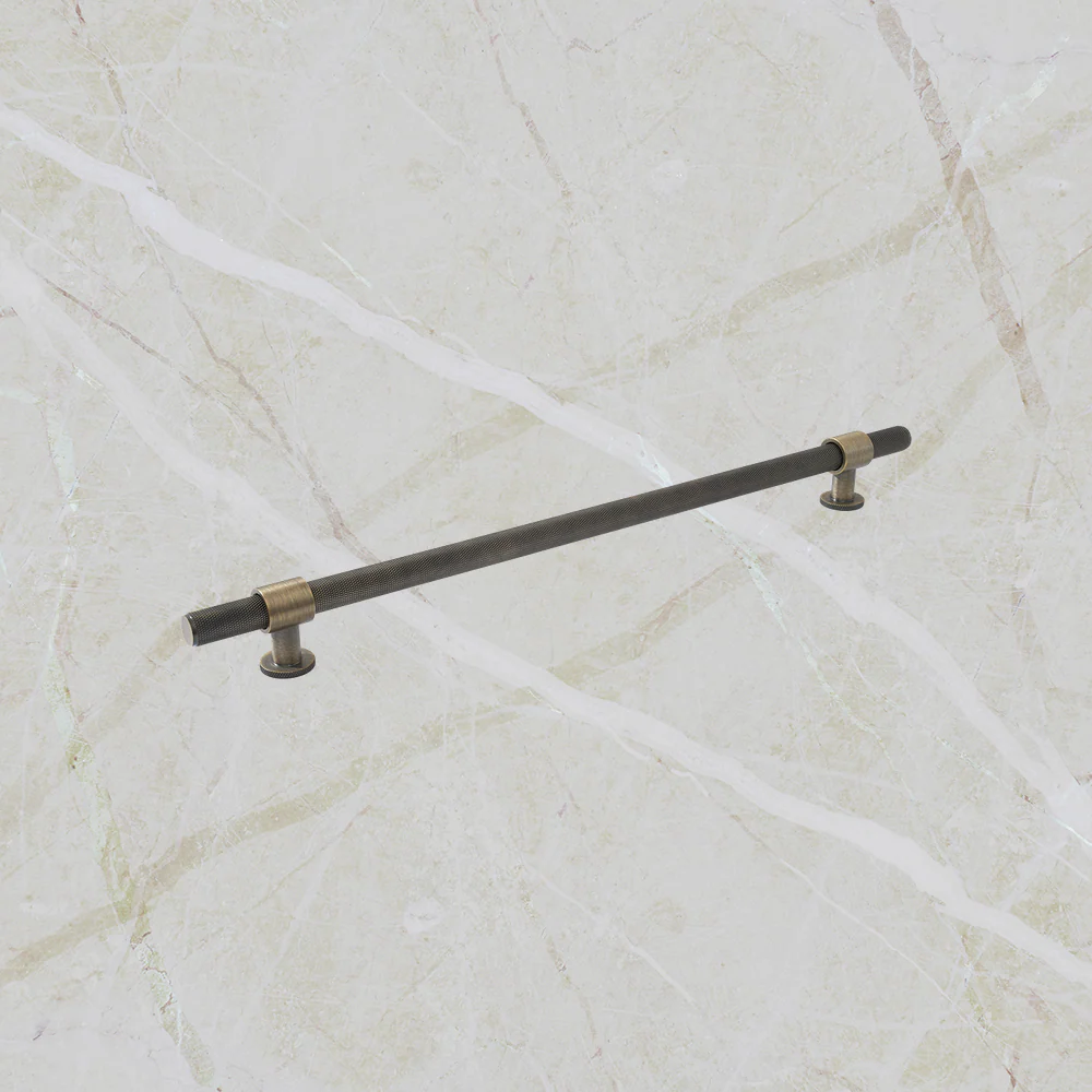 Momo Handles Belgravia Knurled Solid Brass Door Pull Handle Dark Brushed Brass - Image 2
