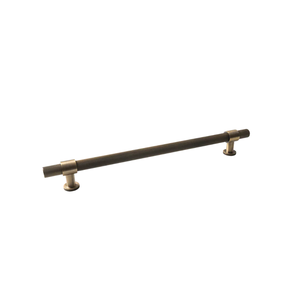 Momo Handles Belgravia Knurled Solid Brass Entrance Pull Handle Dark Brushed Brass
