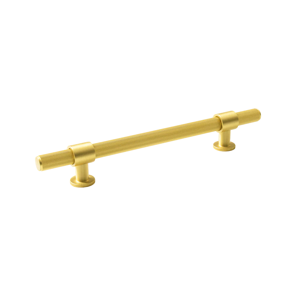 Momo Handles Belgravia Lined Bar Pull Solid Brass 160mm Brushed Satin Brass - Image 3