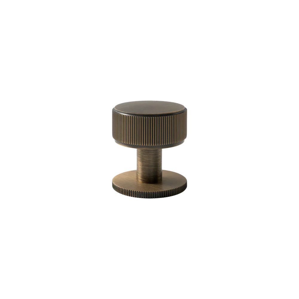 Momo Handles Belgravia Lined Round Knob Solid Brass 35mm Dark Brushed Brass