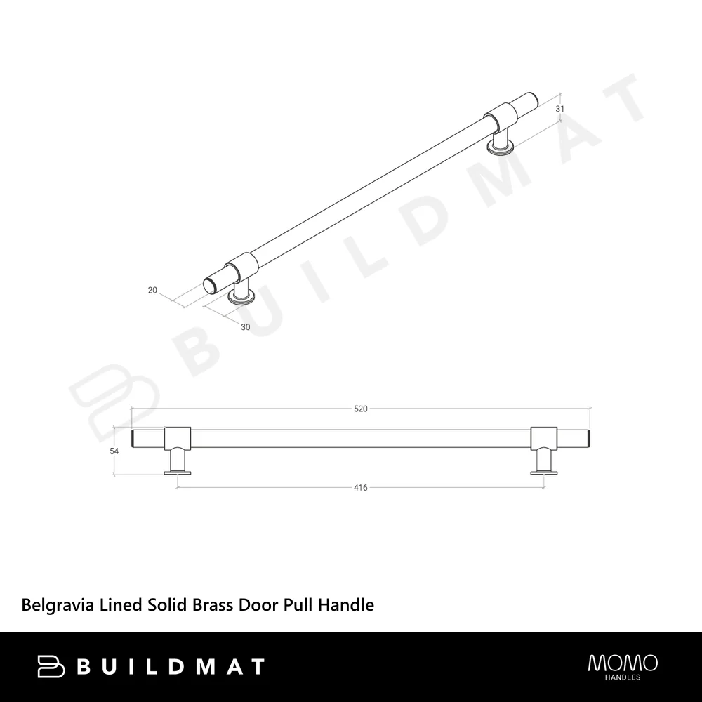 Momo Handles Belgravia Lined Solid Brass Door Pull Handle Bronze - Image 4