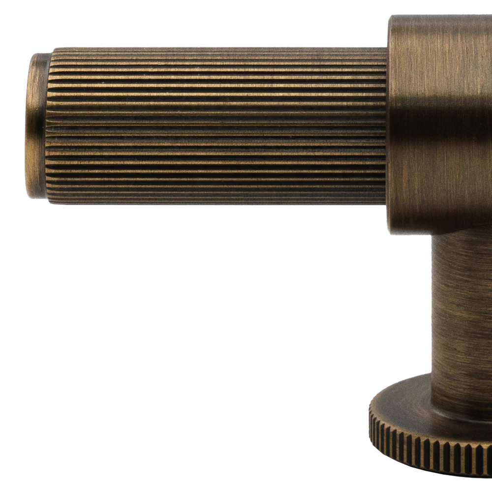 Momo Handles Belgravia Lined T Knob Solid Brass 82mm Dark Brushed Brass - Image 5