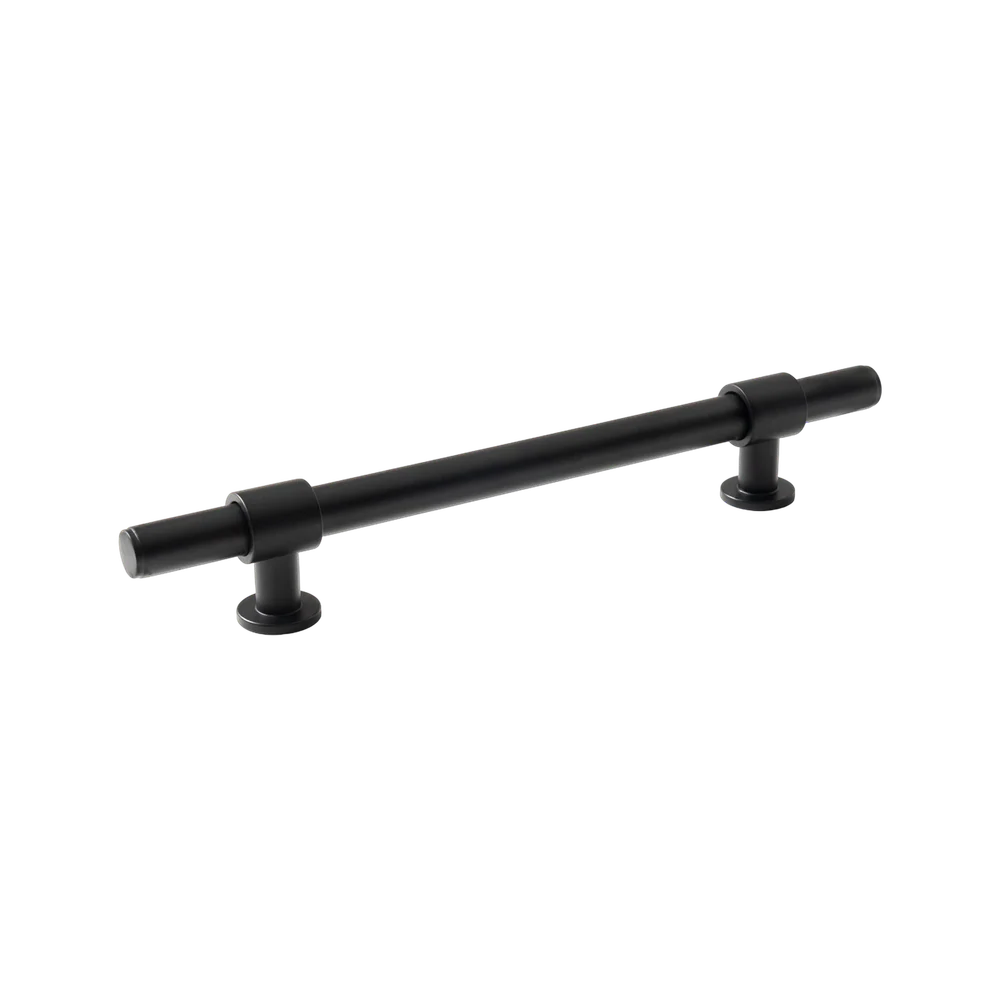 Momo Handles Belgravia Plain Bar Pull Solid Brass 160mm Matte Black