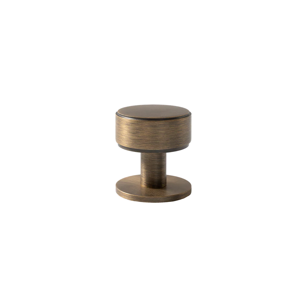 Momo Handles Belgravia Plain Round Knob Solid Brass 35mm Dark Brushed Brass