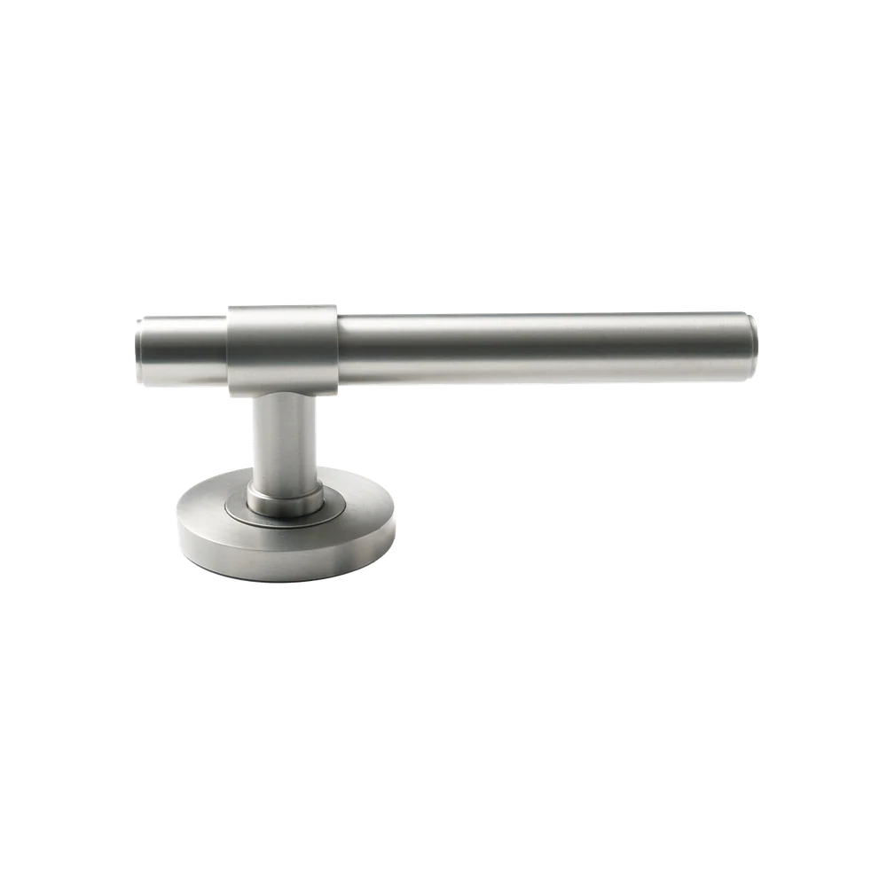 Momo Handles Belgravia Plain Solid Brass Lever Entrance Set Dull Brushed Nickel - Image 6