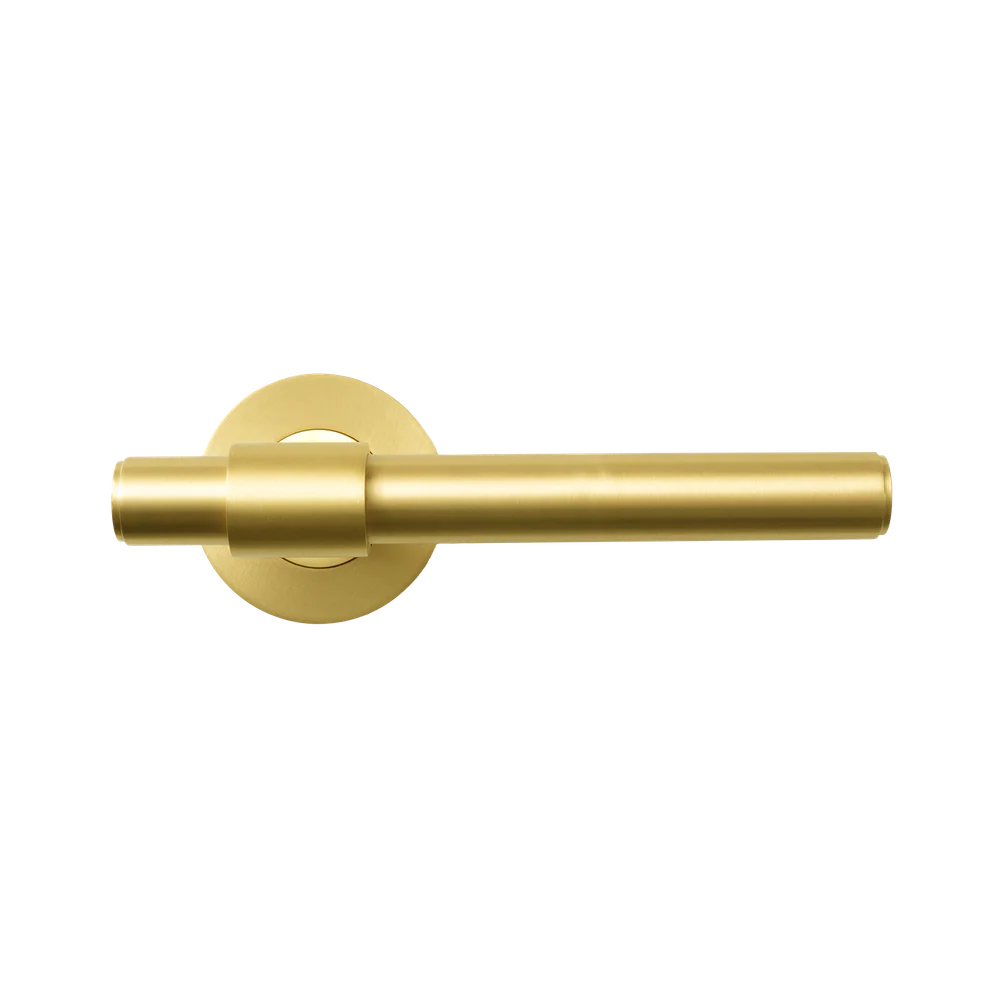 Momo Handles Belgravia Plain Solid Brass Mortice Lock Privacy Lever Set Brushed Satin Brass