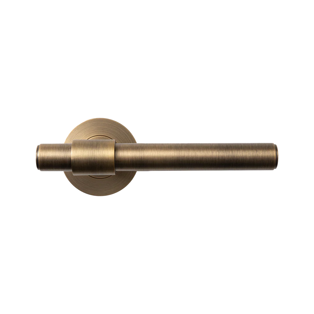 Momo Handles Belgravia Plain Solid Brass Tubular Latch Passage Lever Set Dark Brushed Brass