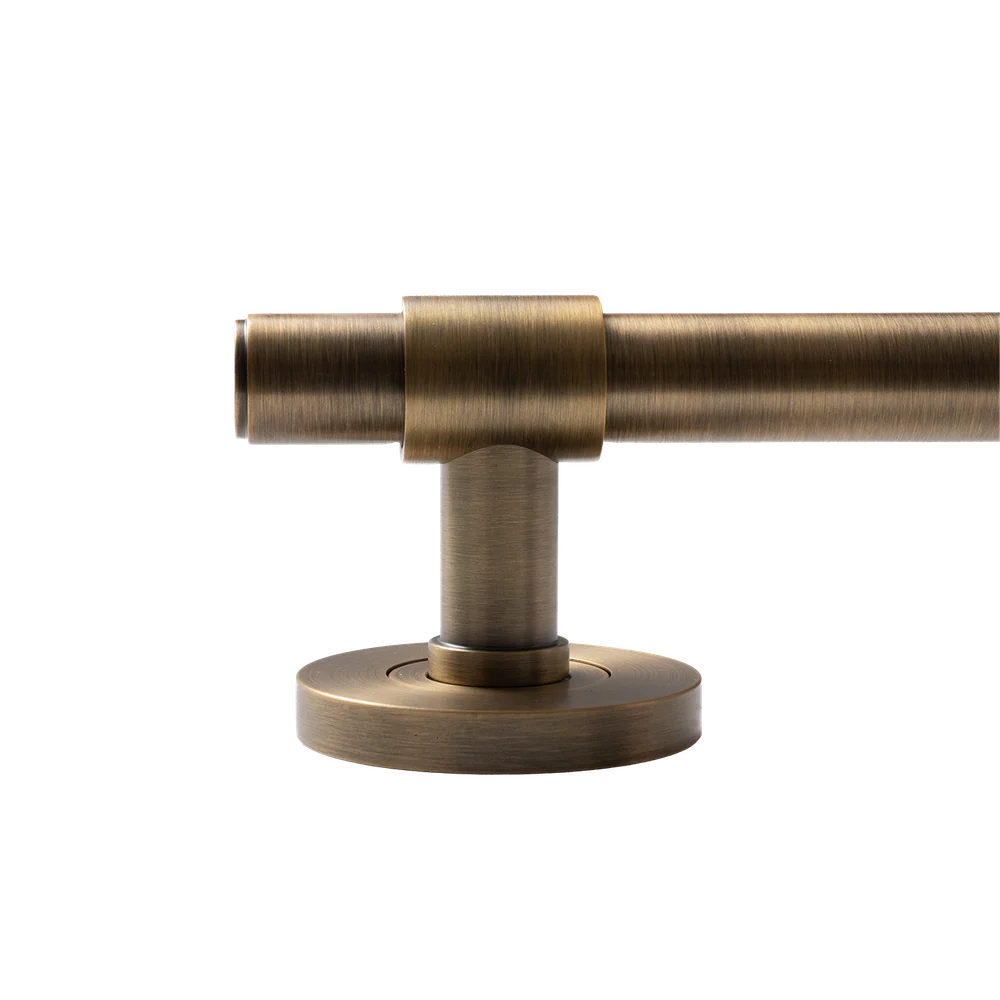 Momo Handles Belgravia Plain Solid Brass Tubular Latch Passage Lever Set Dark Brushed Brass - Image 5