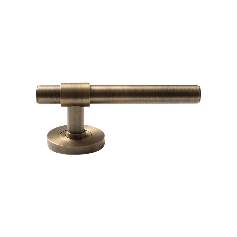 Momo Handles Belgravia Plain Solid Brass Tubular Latch Privacy Lever Set Dark Brushed Brass - Image 6