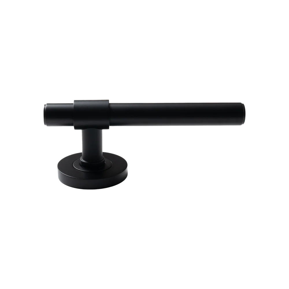 Momo Handles Belgravia Plain Solid Brass Tubular Latch Privacy Lever Set Matte Black - Image 6