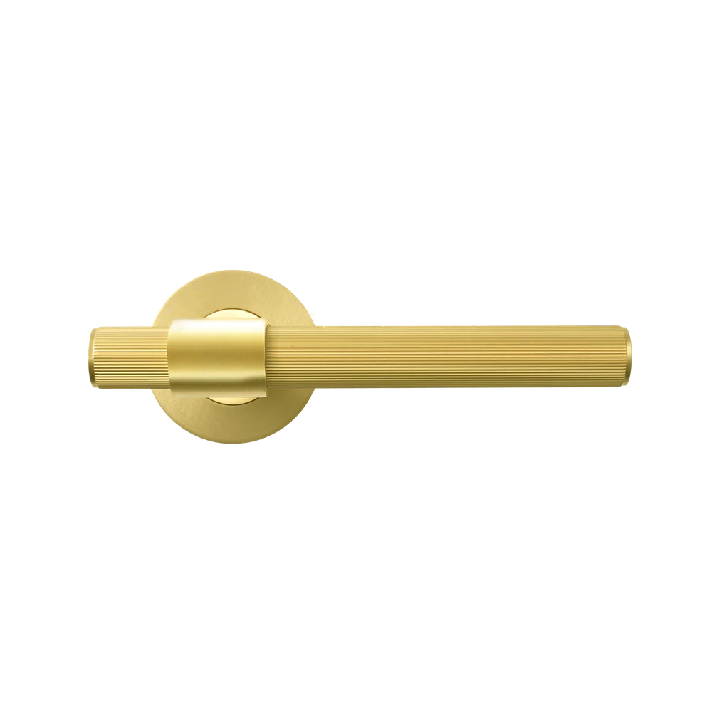 Momo Handles Belgravia Solid Brass Lined Mortice Lock Privacy Lever Set Brushed Satin Brass - Image 3