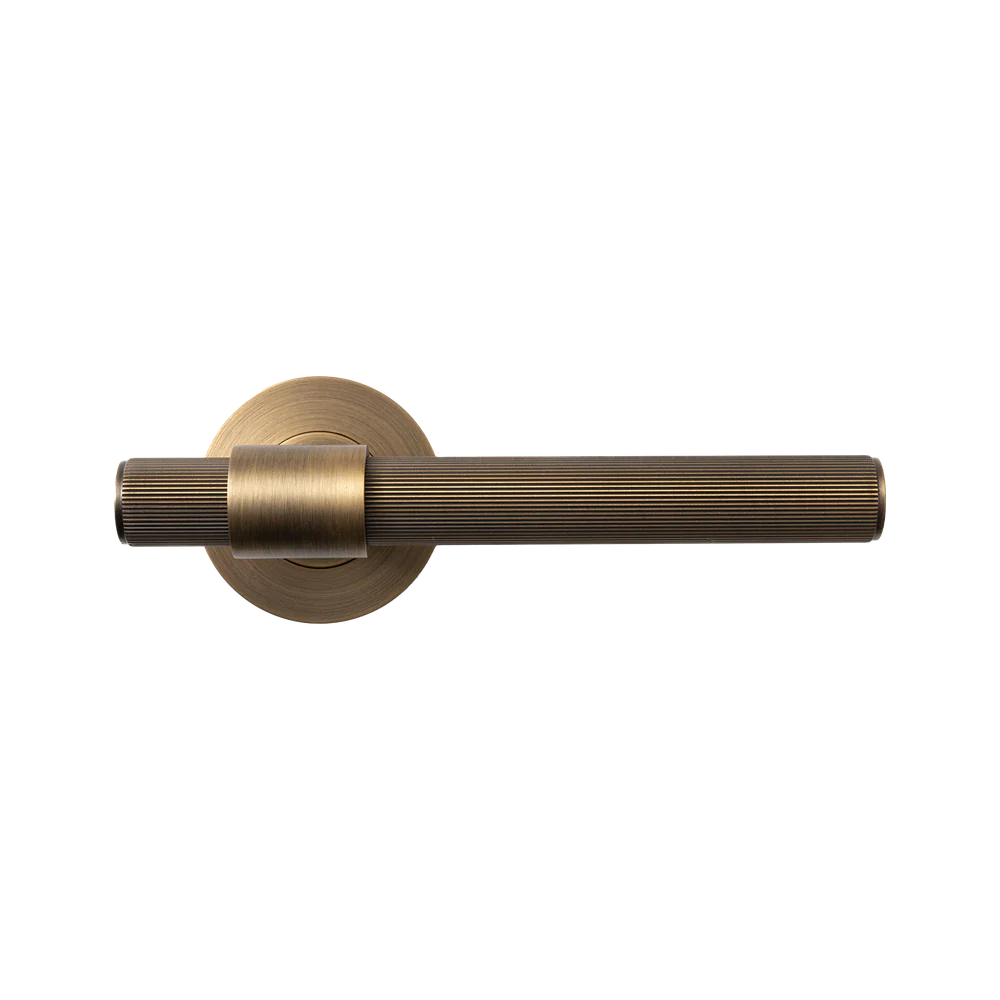Momo Handles Belgravia Solid Brass Lined Tubular Latch Passage Lever Set Dark Brushed Brass