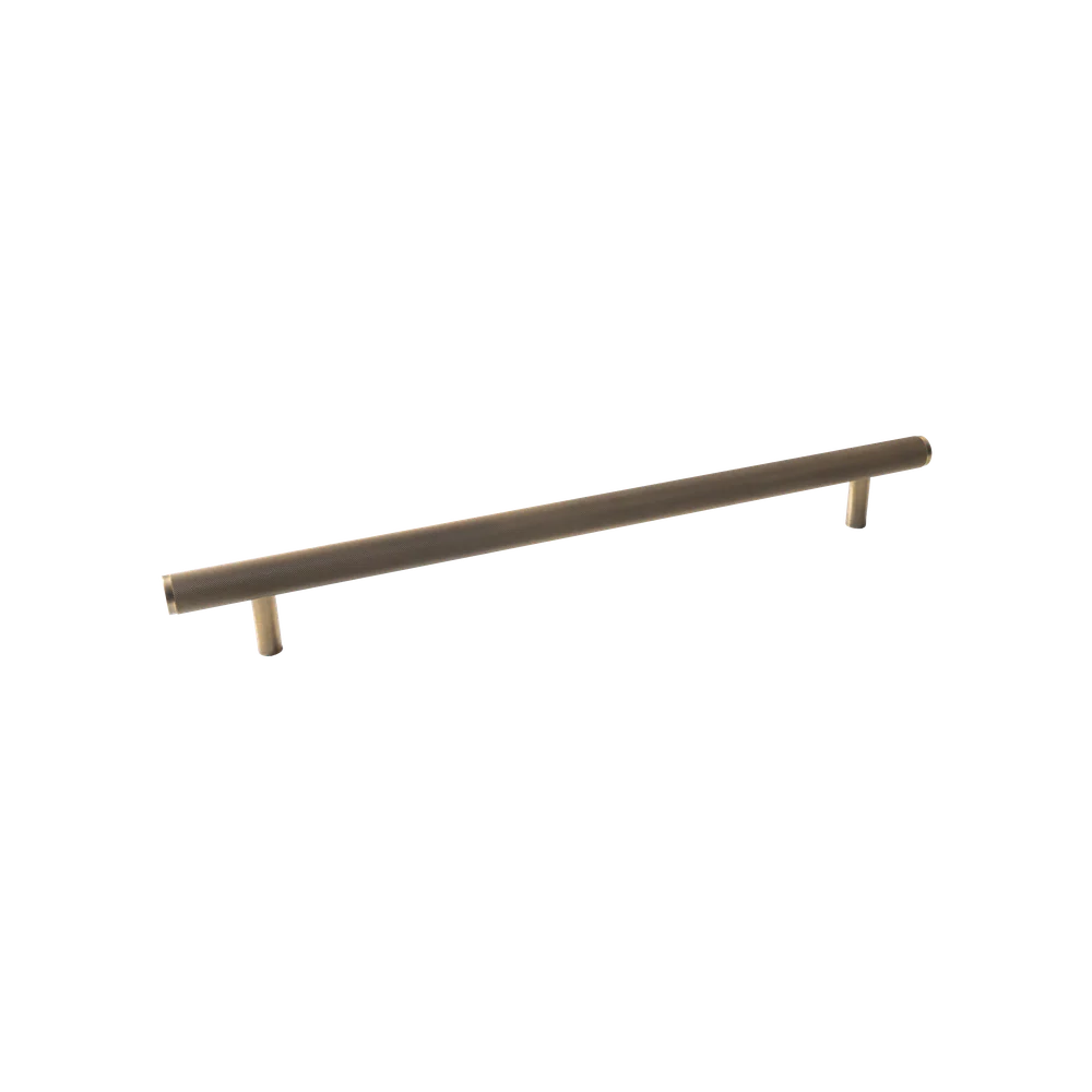 Momo Handles Bellevue Knurled Solid Brass Entrance Pull Handle Dark Brushed Brass - Image 3
