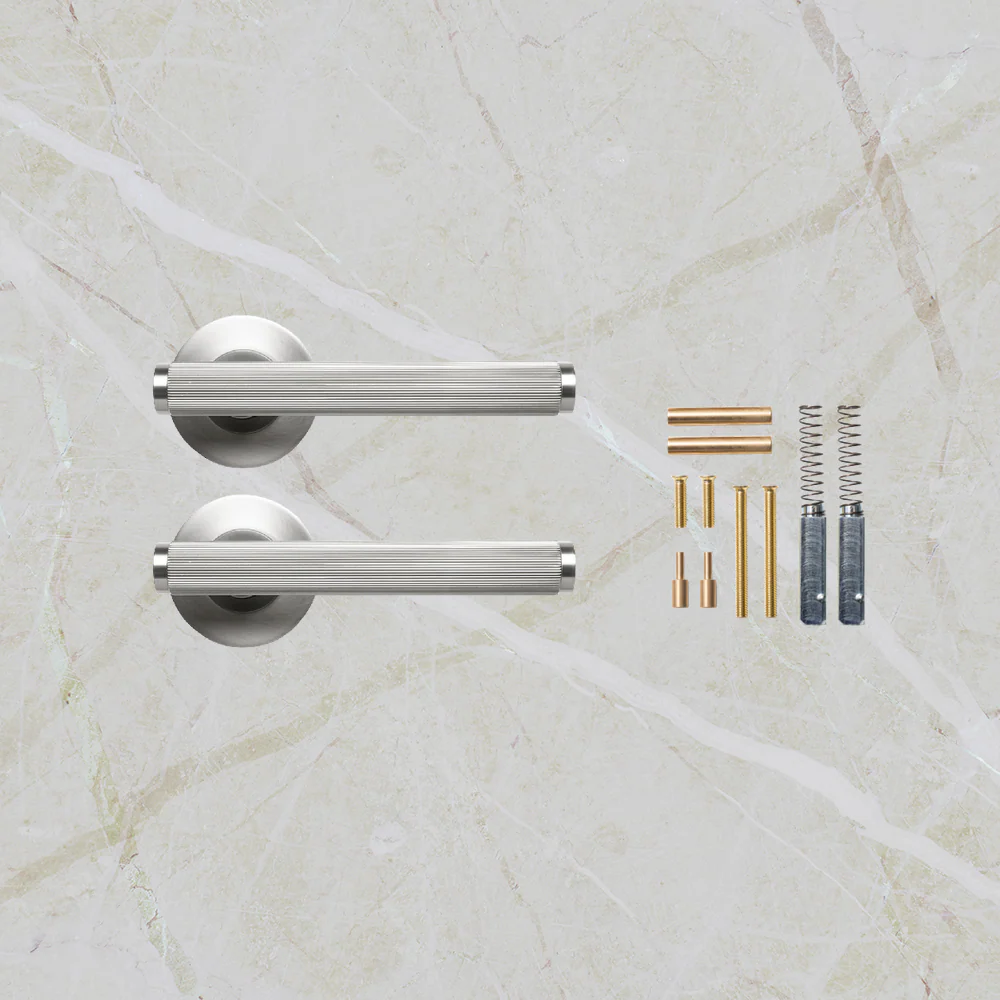 Momo Handles Bellevue Lined Lever Handle Set Dull Brushed Nickel - Image 2