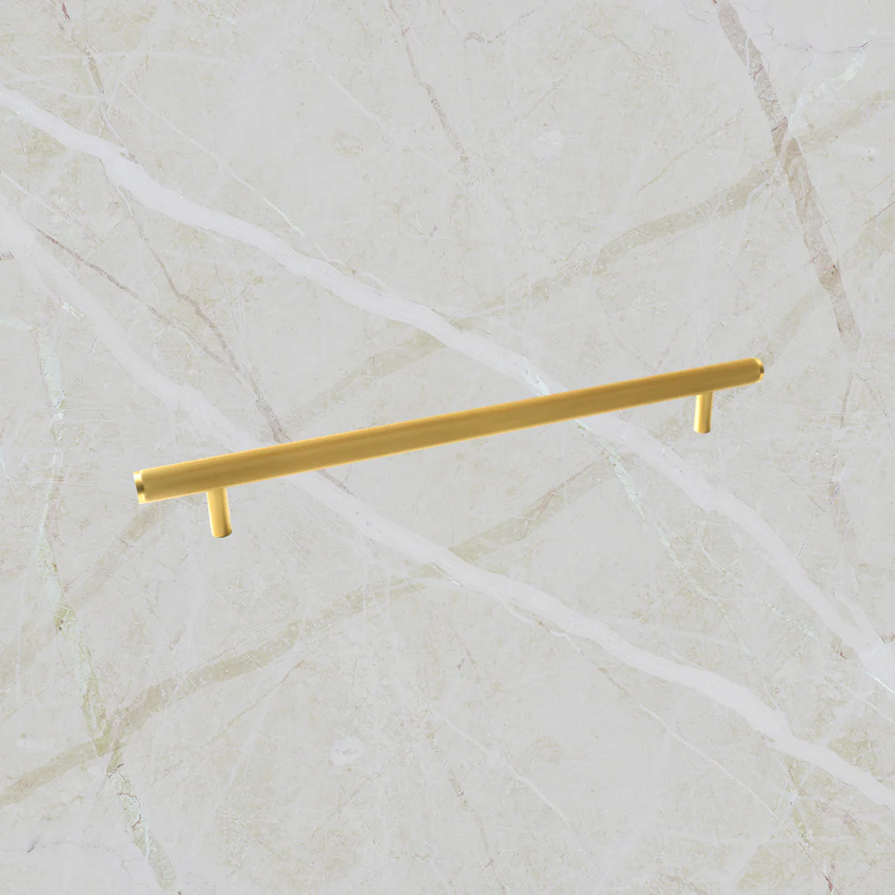 Momo Handles Bellevue Lined Solid Brass Entrance Pull Handle Brushed Satin Brass - Image 2